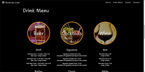 Drink Menu Listing Image